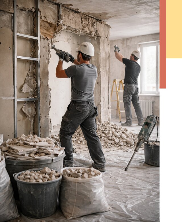 Демонтажные работы в Луховицах от 2793 руб. — услуги и цена под ключ | ОТДЕЛОЧНИК-Лхв