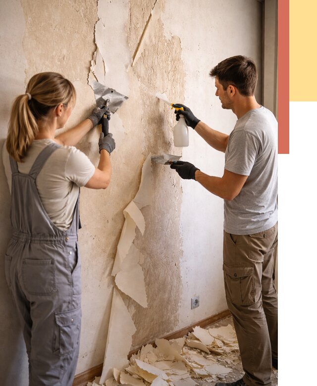 Снятие старых обоев в Луховицах от 5431 руб. под ключ недорого | ОТДЕЛОЧНИК-Лхв