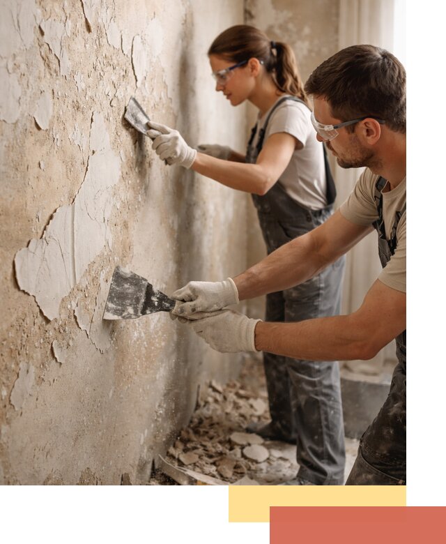 Снятие старой шпаклевки и подготовка поверхностей в Луховицах