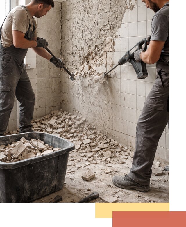 Демонтаж плитки со стен в Луховицах быстро и аккуратно