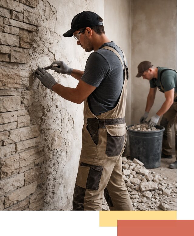 Демонтаж декоративного камня в Луховицах профессионально и безопасно