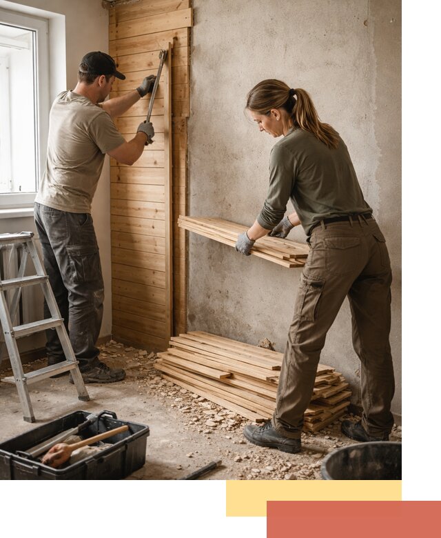 Демонтаж вагонки со стен в Луховицах — профессиональный демонтаж