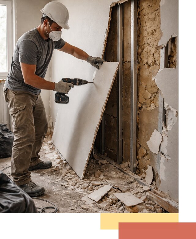 Демонтаж гипсокартона со стен в Луховицах качественно и быстро