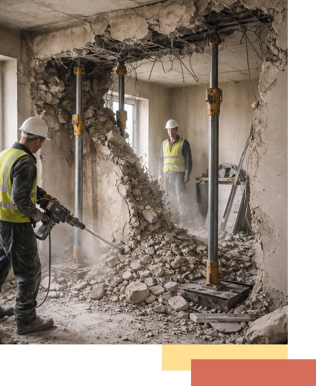 Снос несущих стен в Луховицах с гарантией безопасности и качества