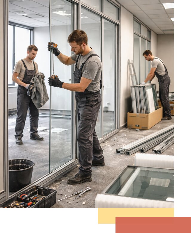 Демонтаж стеклянных перегородок в Луховицах быстро и безопасно