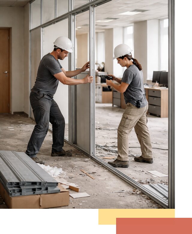 Демонтаж алюминиевых перегородок в Луховицах быстро и аккуратно