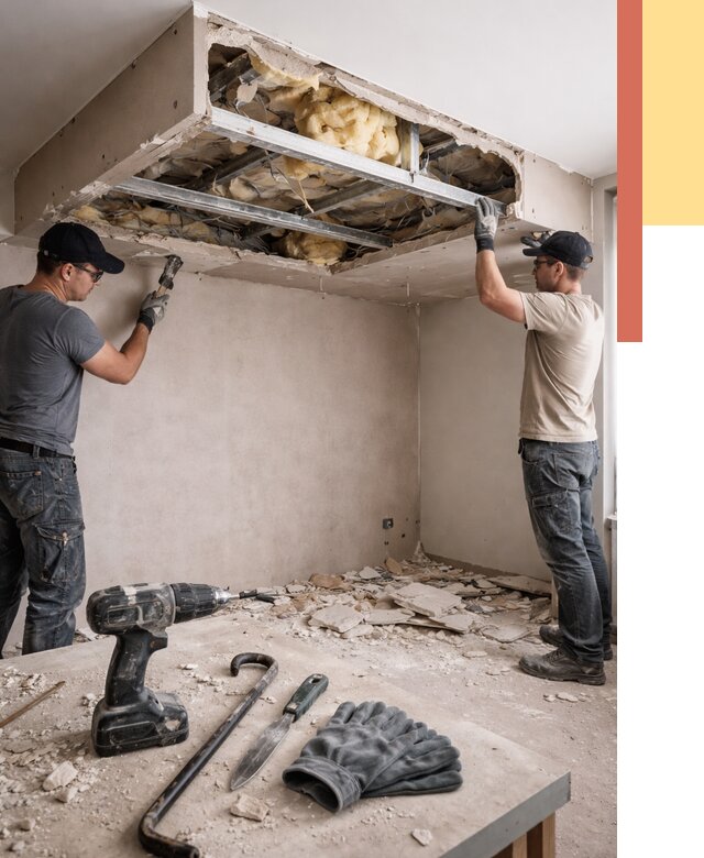 Демонтаж короба из гипсокартона в Луховицах от 1572 руб. — быстро и недорого | ОТДЕЛОЧНИК-Лхв