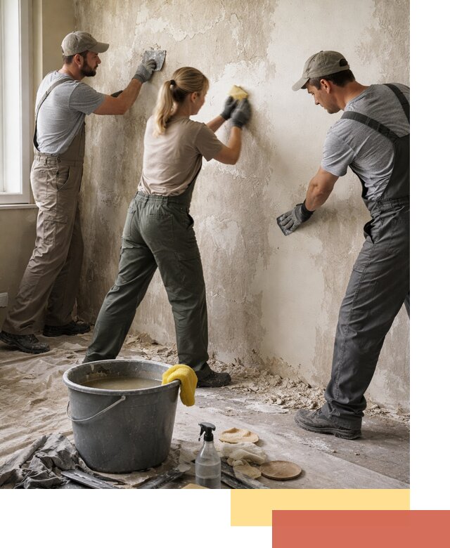 Очистка стен от клея и грунтовки в Луховицах качественно и быстро