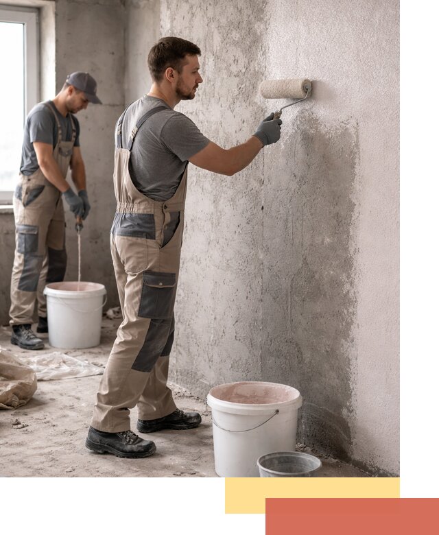 Нанесение бетоноконтакта на стены в Луховицах для последующей отделки