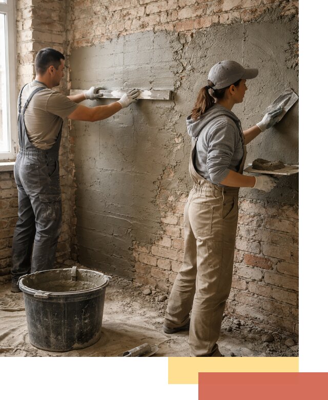 Штукатурка кирпичных стен в Луховицах — качественно и надежно