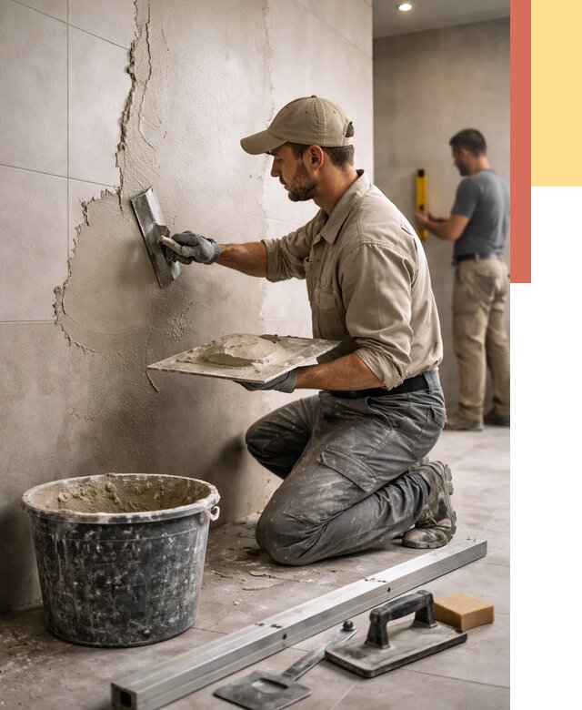 Штукатурка стен в ванной в Луховицах от 4655 руб./м² — выравнивание под ключ | ОТДЕЛОЧНИК-Лхв