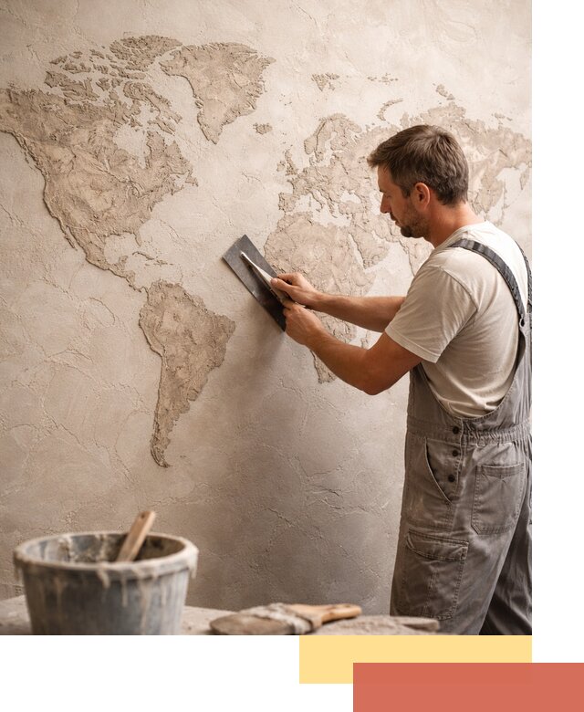 Декоративная штукатурка «Карта мира» под ключ в Луховицах