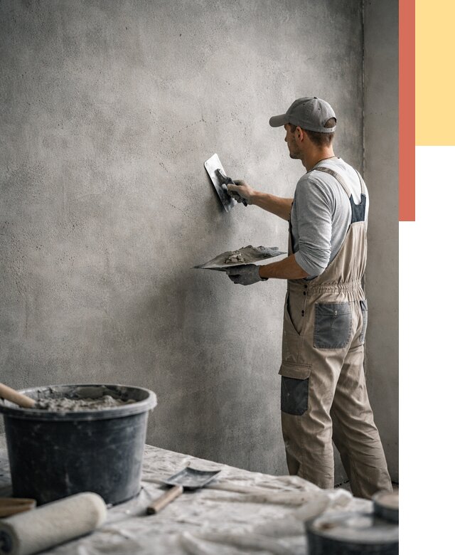 Декоративная штукатурка под бетон в Луховицах от 2586 руб./м² — нанесение под ключ | ОТДЕЛОЧНИК-Лхв