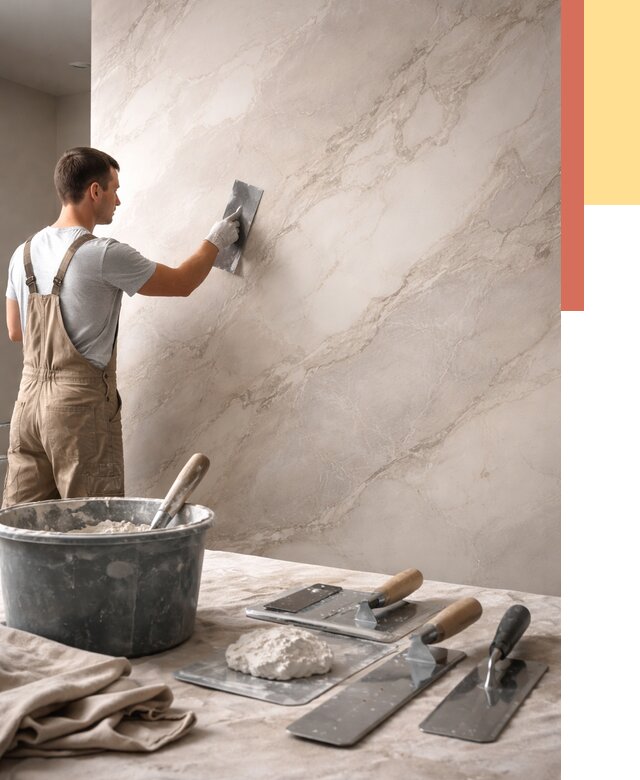 Декоративная штукатурка под мрамор в Луховицах от 2897 руб./м² — быстро и недорого | ОТДЕЛОЧНИК-Лхв