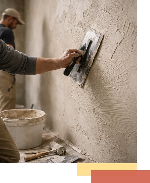 Фактурная штукатурка стен в Луховицах — монтаж, отделка, реставрация