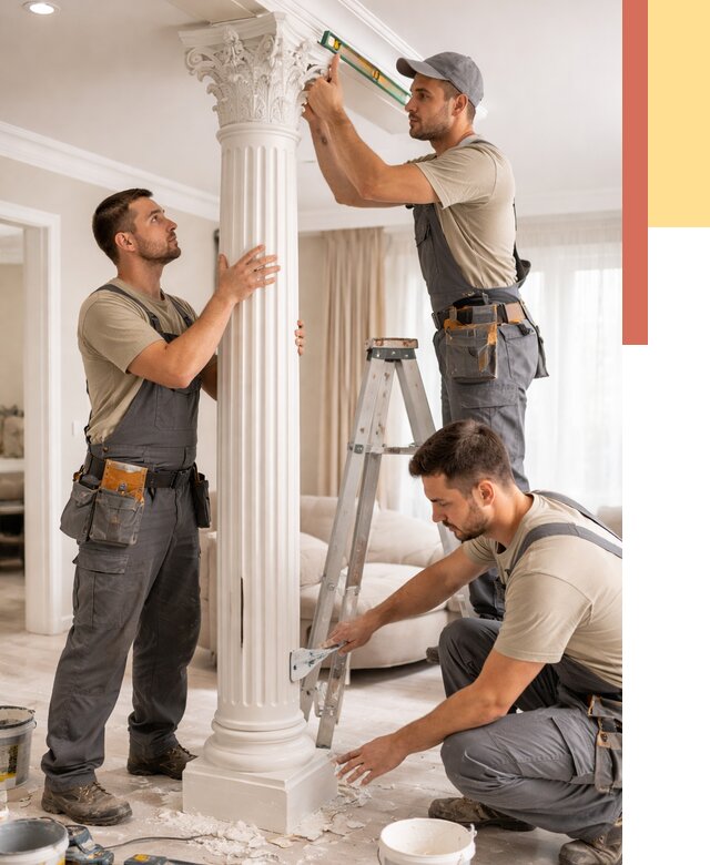 Установка декоративных колонн в Луховицах от 12414 руб. под ключ | ОТДЕЛОЧНИК-Лхв