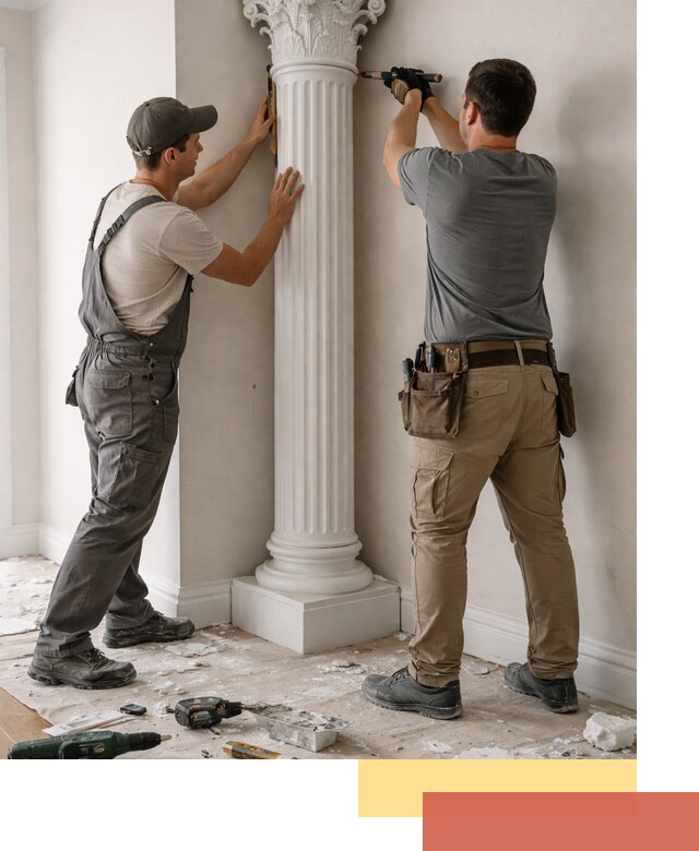 Установка декоративных колонн в Луховицах под ключ