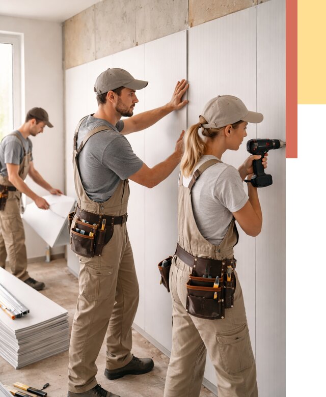 Монтаж ПВХ панелей на стены в Луховицах от 466 руб/м2 — быстро и недорого | ОТДЕЛОЧНИК-Лхв