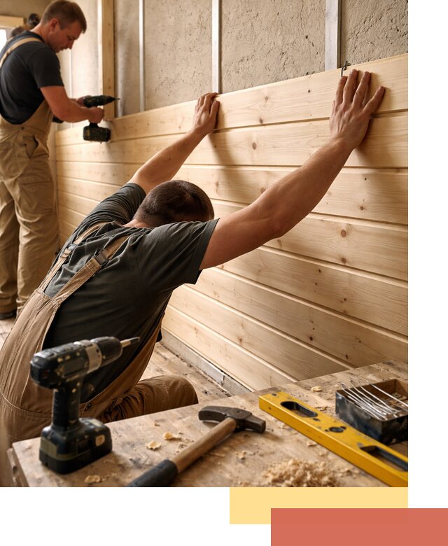 Монтаж деревянной вагонки на стены в Луховицах быстро и качественно