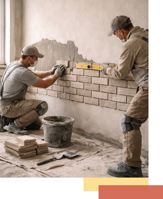 Монтаж декоративного кирпича профессионально в Луховицах