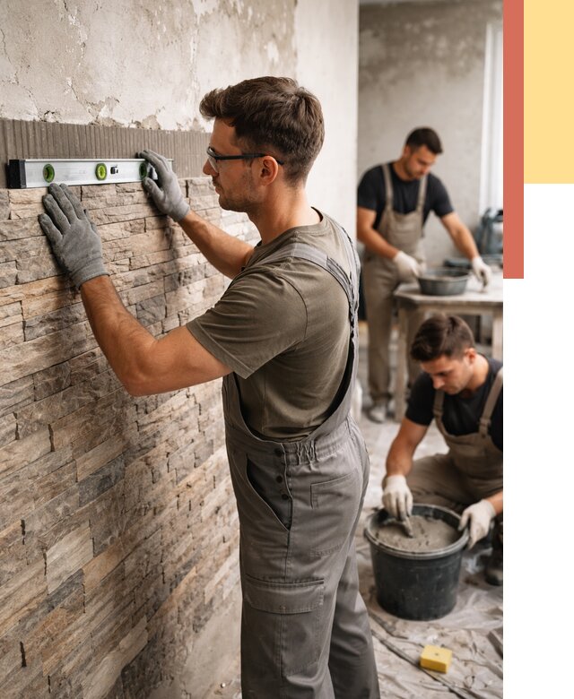 Монтаж искусственного камня в Луховицах от 4655 руб. под ключ | ОТДЕЛОЧНИК-Лхв