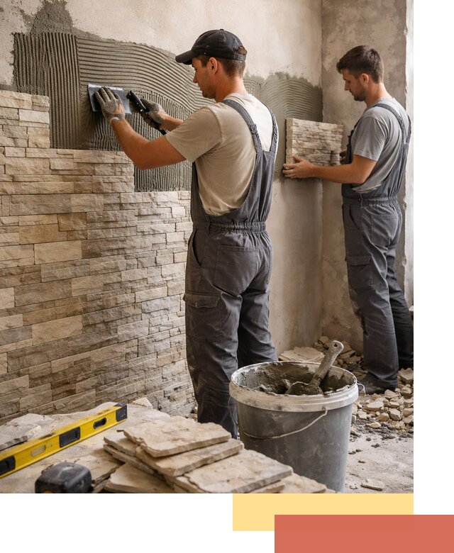 Монтаж искусственного камня в Луховицах — облицовка стен и фасадов