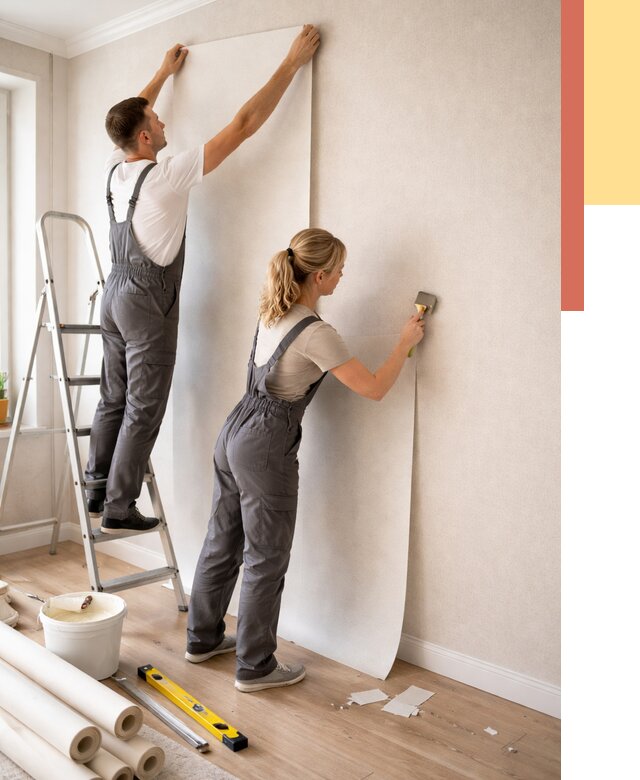 Поклейка флизелиновых обоев в Луховицах от 6207 руб. | Быстро и недорого — ОТДЕЛОЧНИК-Лхв