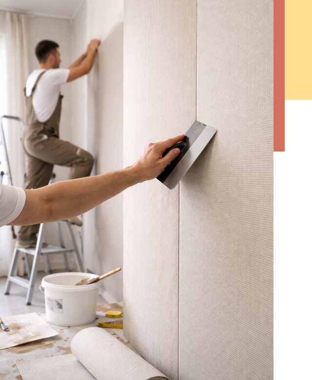 Поклейка текстильных обоев в Луховицах от 4655 руб. под ключ | ОТДЕЛОЧНИК-Лхв