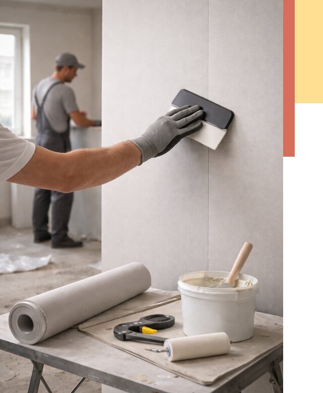 Поклейка обоев под покраску в Луховицах от 3621 руб. за м2 | ОТДЕЛОЧНИК-Лхв