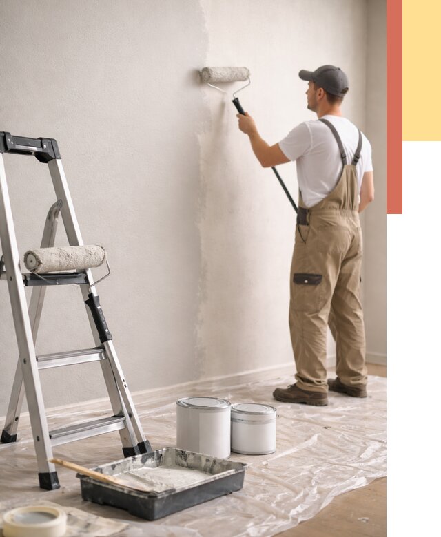 Покраска стен латексной краской в Луховицах от 4655 руб. за м2 | ОТДЕЛОЧНИК-Лхв