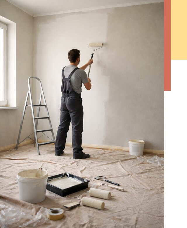 Покраска стен моющейся краской в Луховицах от 362 руб./м² — быстро и недорого | ОТДЕЛОЧНИК-Лхв