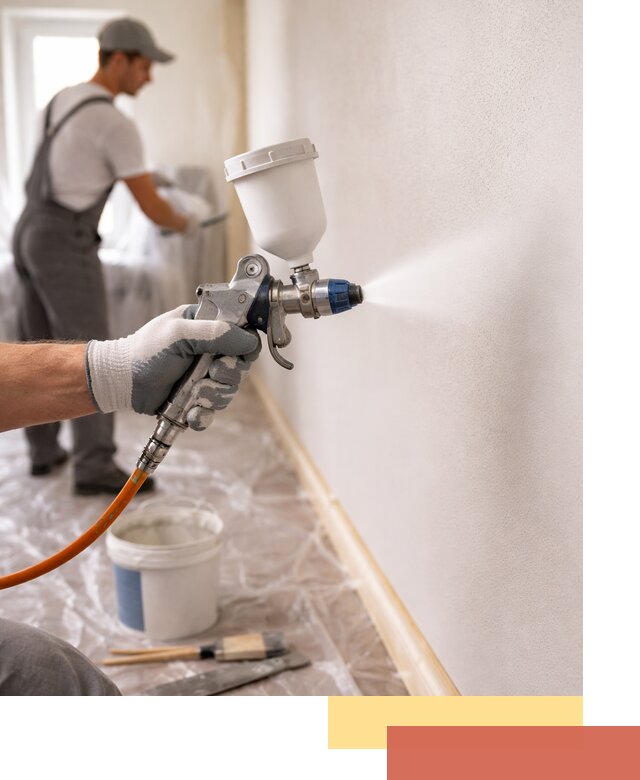 Покраска стен краскопультом в Луховицах быстро и качественно