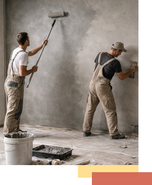 Покраска стен под бетон в Луховицах профессионально и недорого