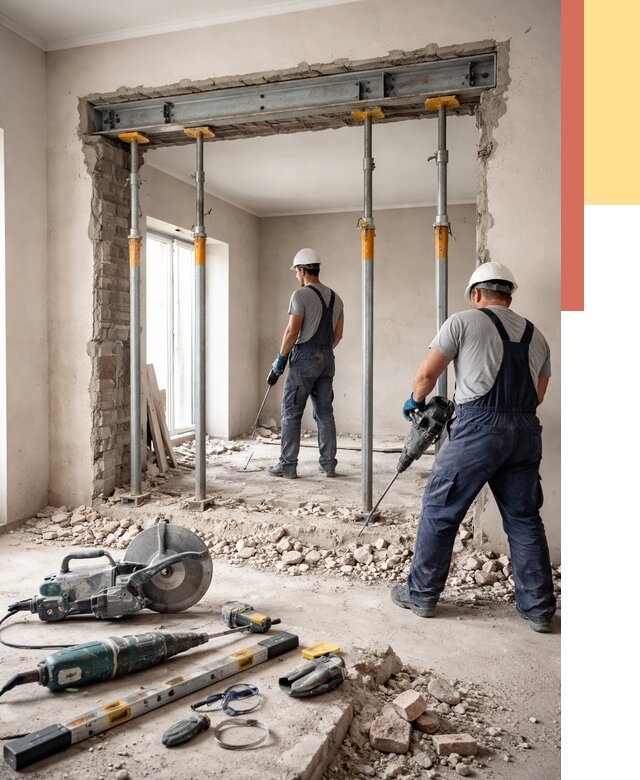 Прорезка проема в стене в Луховицах от 4655 руб. — быстро и недорого | ОТДЕЛОЧНИК-Лхв