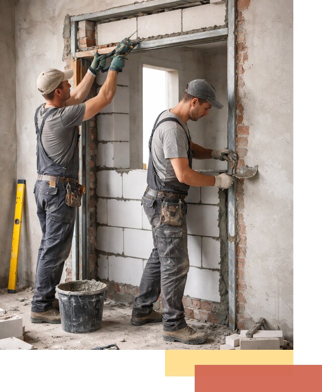 Закладка дверного проема под ключ в Луховицах: демонтаж, монтаж, отделка