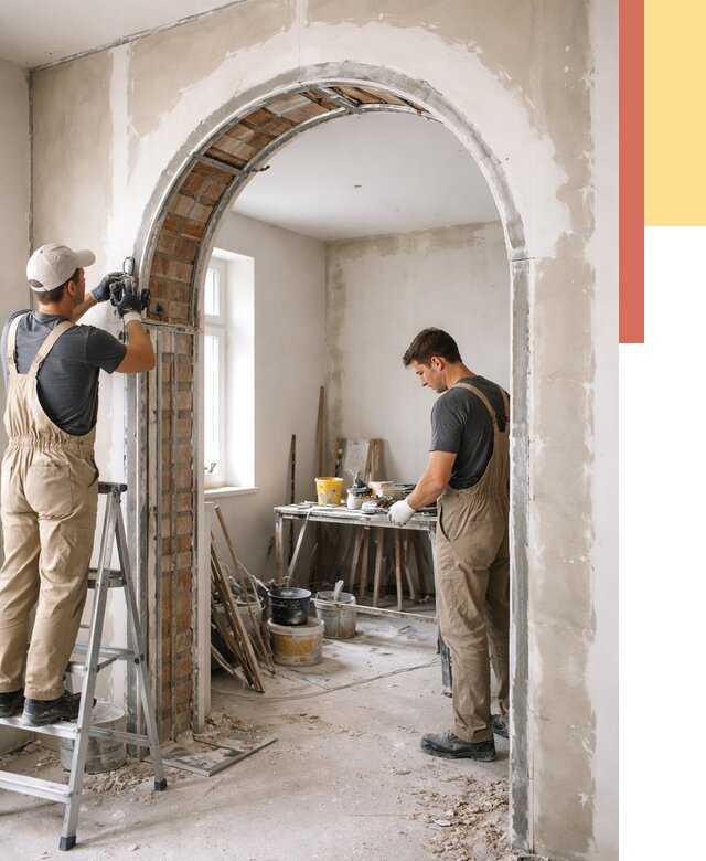 Устройство арочного проема в Луховицах от 9828 руб. под ключ — быстро и недорого | ОТДЕЛОЧНИК-Лхв