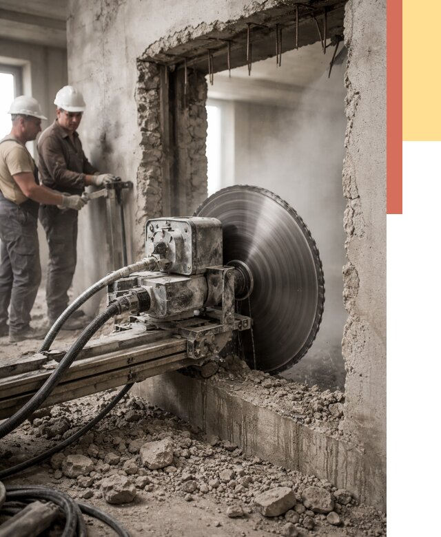 Алмазная резка проемов в Луховицах от 4655 руб. быстро и недорого | ОТДЕЛОЧНИК-Лхв