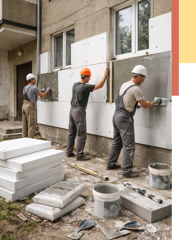 Утепление стен пенопластом в Луховицах от 1810 руб. — недорого и под ключ | ОТДЕЛОЧНИК-Лхв