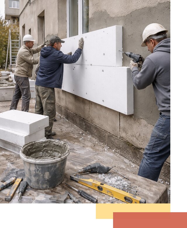 Утепление наружных стен пенопластом в Луховицах