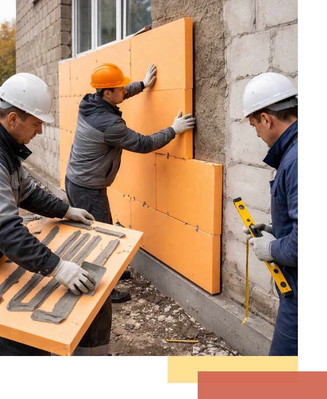 Утепление фасада пеноплексом под ключ в Луховицах