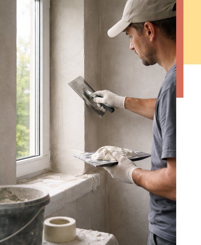 Штукатурка откосов в Луховицах от 4655 руб/м² — услуги и выравнивание под ключ | ОТДЕЛОЧНИК-Лхв