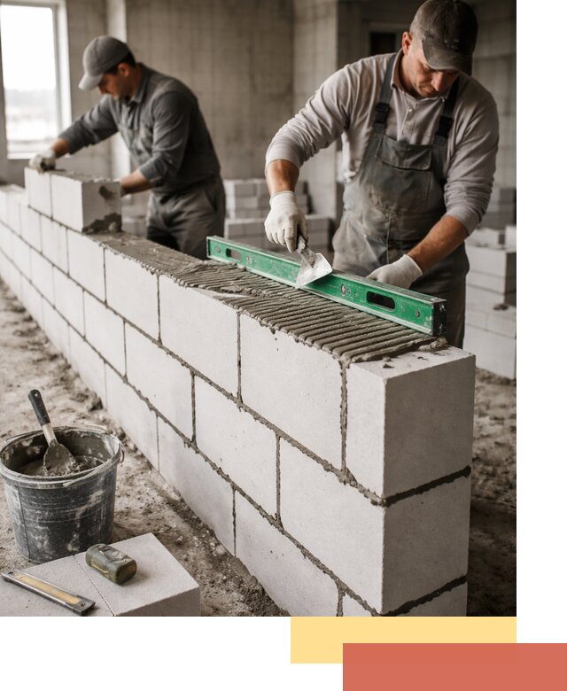 Кладка перегородок из газобетона в Луховицах быстро и качественно