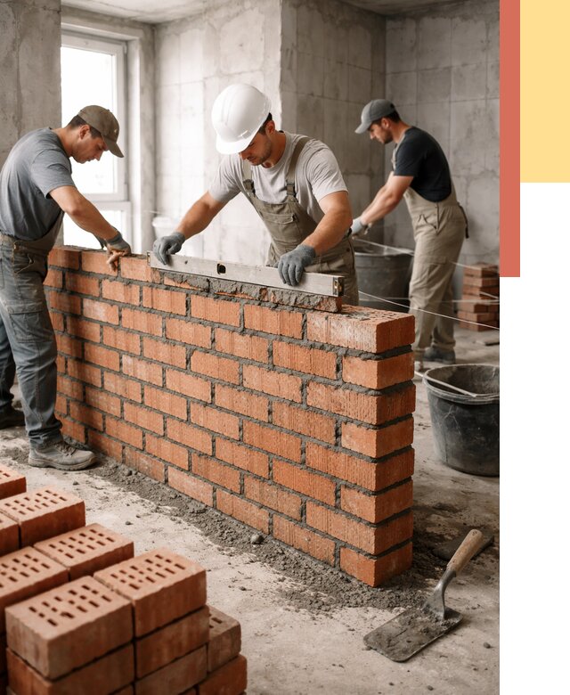 Кладка перегородок из кирпича в Луховицах от 3621 руб. за м² | ОТДЕЛОЧНИК-Лхв