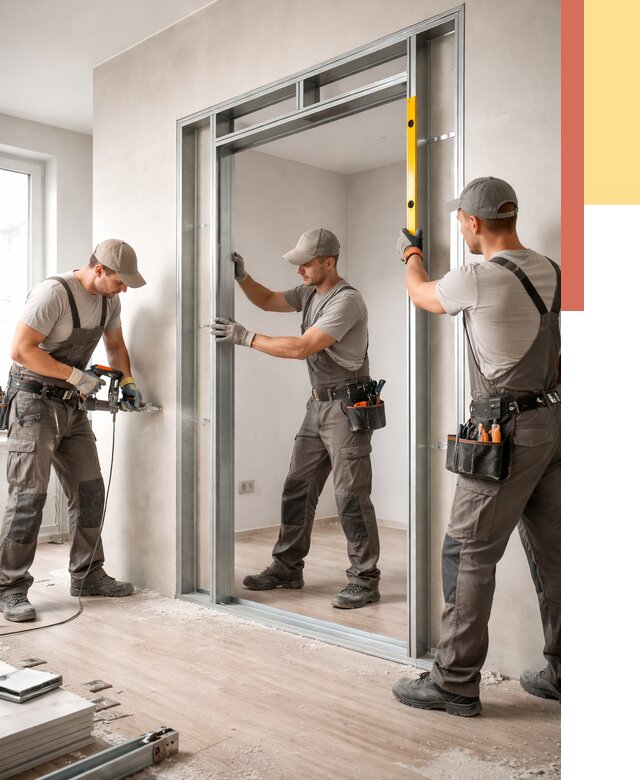 Устройство дверного проема в перегородке в Луховицах от 4655 руб. под ключ | ОТДЕЛОЧНИК-Лхв