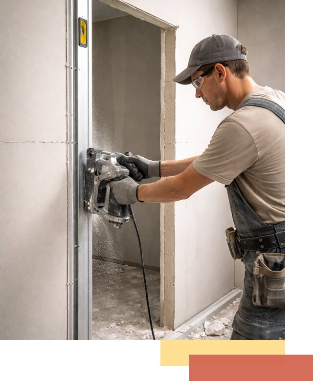 Устройство дверного проема в перегородке в Луховицах