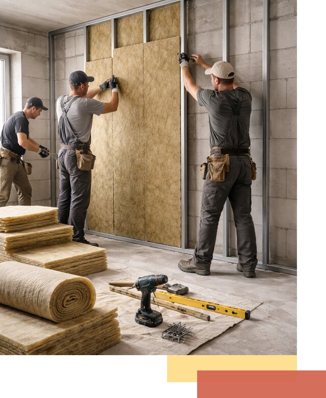 Шумоизоляция перегородок из блоков в Луховицах — монтаж и защита шумоизоляцией