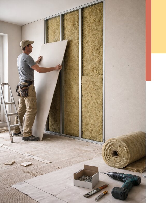 Перегородка из гипсокартона с шумоизоляцией в Луховицах от 3228 руб. | ОТДЕЛОЧНИК-Лхв