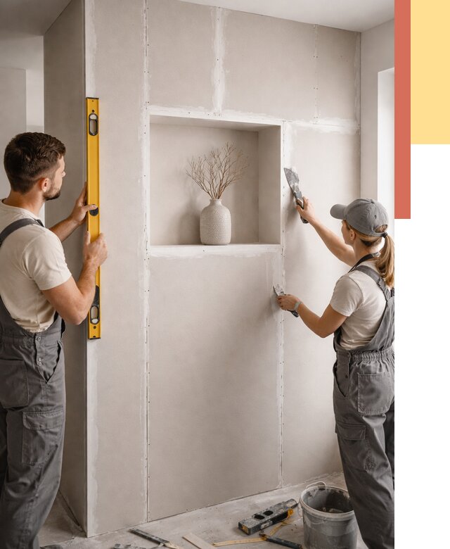 Перегородка из гипсокартона с нишей в Луховицах от 3362 руб. под ключ | ОТДЕЛОЧНИК-Лхв