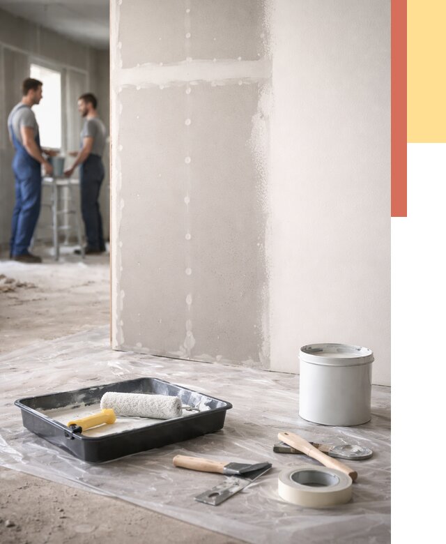 Покраска перегородок из гипсокартона в Луховицах от 4655 руб. под ключ | ОТДЕЛОЧНИК-Лхв