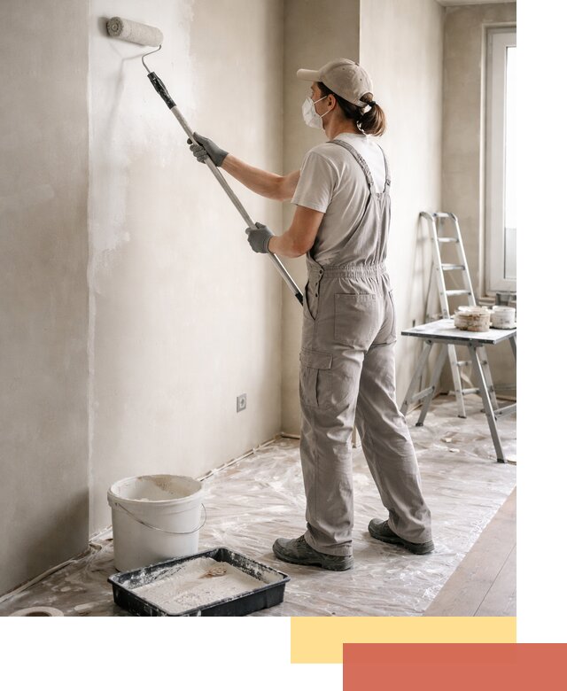 Покраска перегородок из гипсокартона в Луховицах качественно и недорого